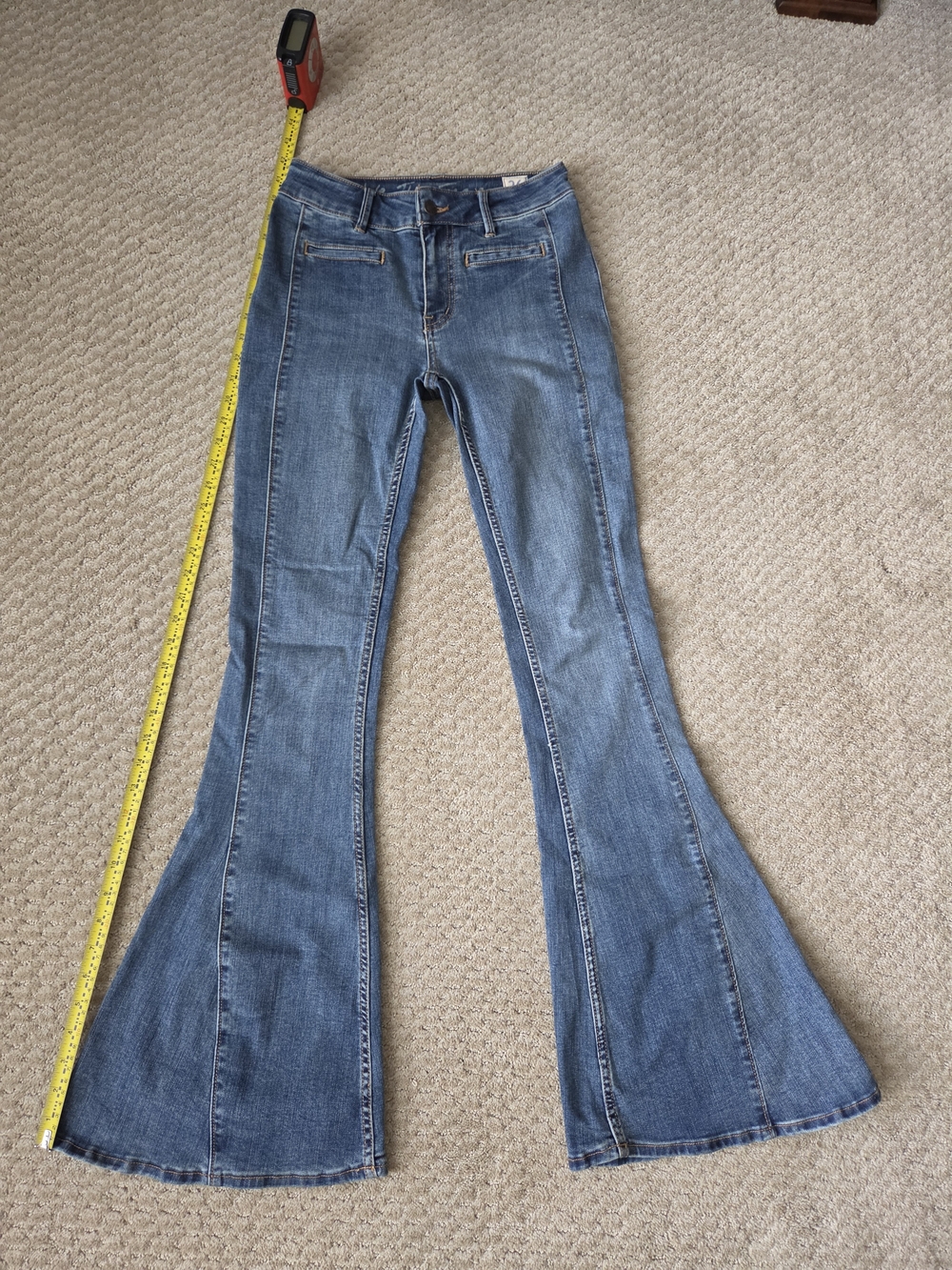 Free People We The Free Dream Lover Blue Mid-Rise Flare Jeans